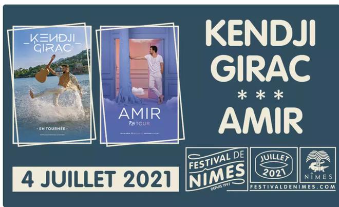Kendji Girac et  Amir aux Arenes de Nimes le 4 juillet : places pas cheres à partir de 20€ !