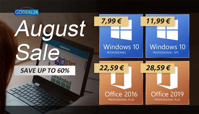 Promotion d’août : Windows 10 à moins de 8€ sur Godeal24