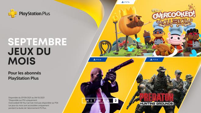 Pour septembre, le PS Plus vous offre Hitman 2, Predator: Hunting Grounds et Overcooked! All You Can Eat