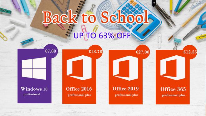 Back to School : ne manquez pas ces réductions sur Windows 10 Pro et Office 2016 Pro !