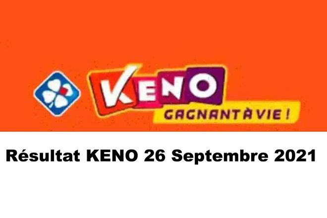 Résultat Keno 26 septembre 2021 tirage FDJ du jour avec Joker+ et codes loto gagnants
