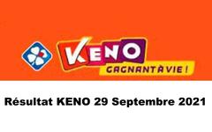 Résultat Keno 29 septembre 2021 tirage FDJ du jour Midi et Soir