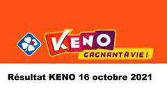 Résultat Keno 16 octobre 2021 tirage FDJ du jour Midi et Soir