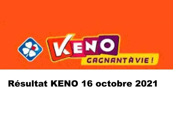 Résultat Keno 16 octobre 2021 tirage FDJ du jour Midi et Soir