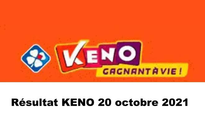 Résultat Keno 20 octobre 2021 tirage FDJ du jour Midi et Soir