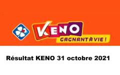 Résultat KENO 31 octobre 2021 tirage FDJ Midi et Soir