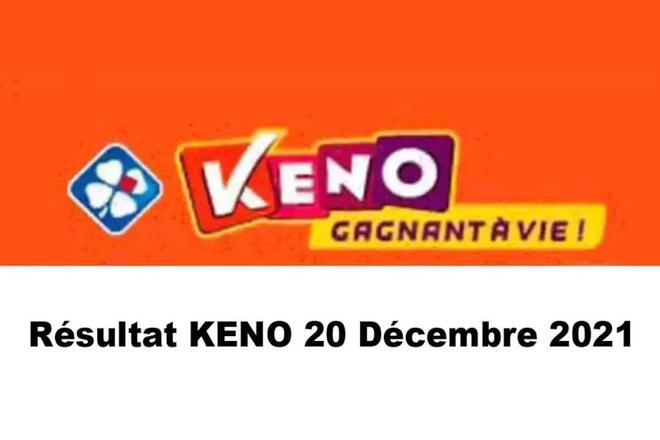 Résultat KENO 20 décembre 2021 tirage FDJ Midi et Soir