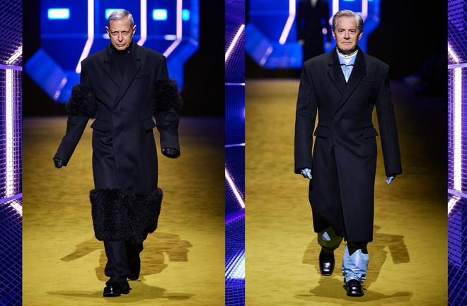 Le retour des acteurs cultes à la fashion week : les Papas-Prada Jeff Goldblum et Kyle MacLahlan défilent avec classe