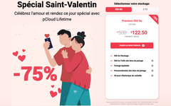 Bon plan Saint-Valentin : -75% sur le service de stockage en ligne pCloud