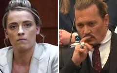 Johnny Depp semble regarder la sœur d’Amber Heard droit dans les yeux lors de son passage à la barre