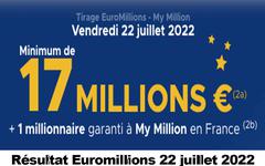 Résultat Euromillions et My Million du 22 juillet 2022 et grille des gains [Tirage Complet]