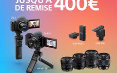 ODR Sony été 2022 : jusqu’à 400 € de remise pour l’achat d’un ZV-1 ou ZV-E10 et d’un ou plusieurs objectifs et accessoires