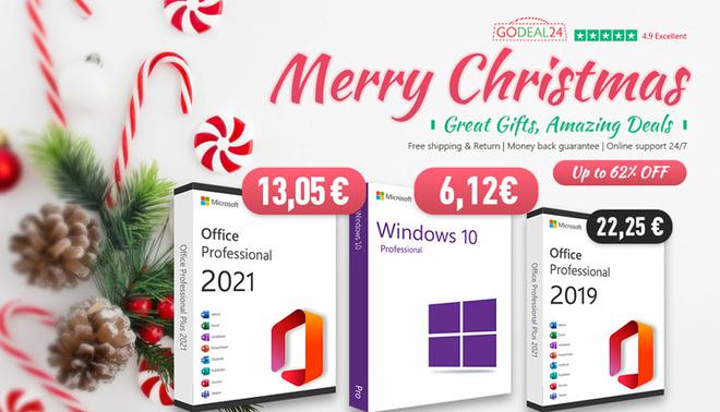 Le Père Noël Godeal24 est arrivé ! Windows et Office 2021 à prix fracassés !