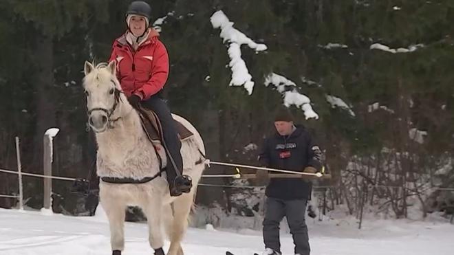 VIDÉO - Et si vous faisiez du ski tiré par un cheval ?