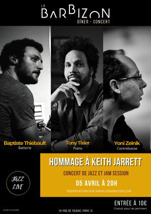 Les Mercredis Jazz du Barbizon : Tribute & Jam ! Ne manquez pas un hommage à Keith Jarrett le mercredi 05 avril au Barbizon