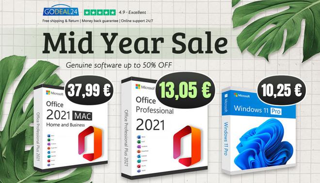 Achetez Office 2021 à 13,05€ et Windows 11 à 10,25€ chez Godeal24