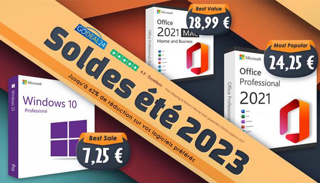 Soldes d’été Godeal24 : boostez votre PC avec Microsoft Office 2021 et Windows 11 Pro à partir de 10€