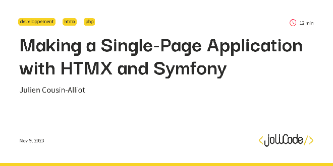Making a Single-Page Application with HTMX and Symfony