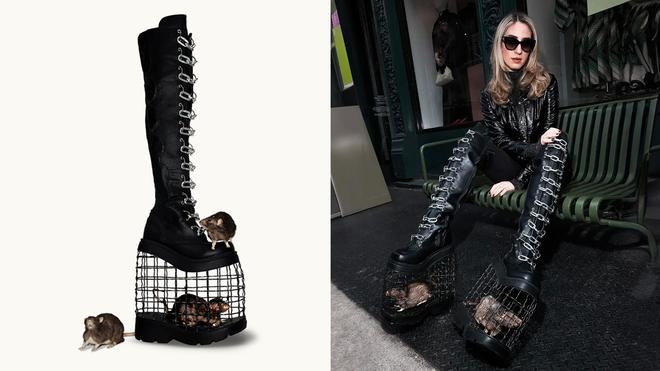 Cette paire de bottes avec des (faux) rats a choqué la Fashion Week de New York