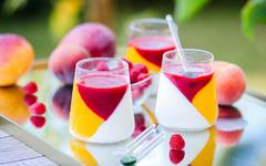 Panna cotta mangue framboise