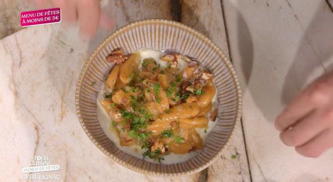 GNOCCHI MINUTE DE PATATE DOUCE ET SAUCE FROMAGE BLEU de Cyril Lignac dans Tous en Cuisine