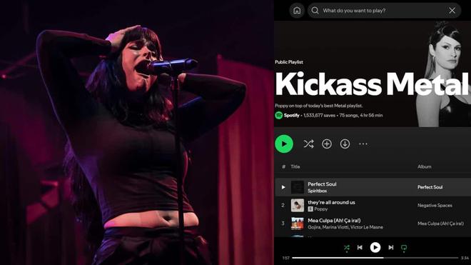 Spotify place Courtney LaPlante en couverture de la playlist Kickass Metal, mais la nomme “Poppy” (perpétuant la blague après l’erreur aux Grammy Awards)