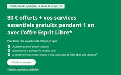 BNP Paribas : 1 An De Gratuité + 80€ Offerts