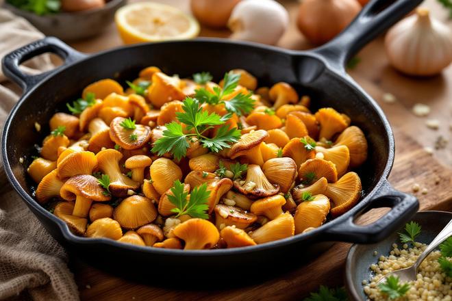La poêlée de girolles toute simple : la recette parfaite après avoir ramassé des champignons tout l’après-midi avec les enfants !