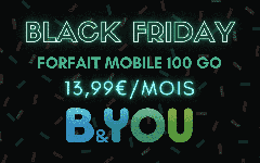B&You passe son forfait mobile 100 Go à 13 € par mois – Black Friday