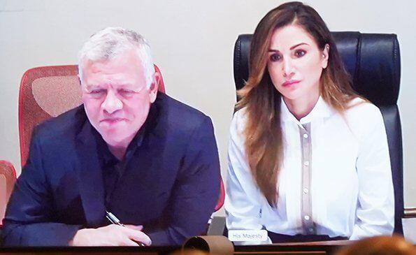 Jordanian King and Queen made a video call to a group of people with disabilities