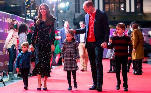 The Cambridge Family attended a special pantomime performance at Palladium