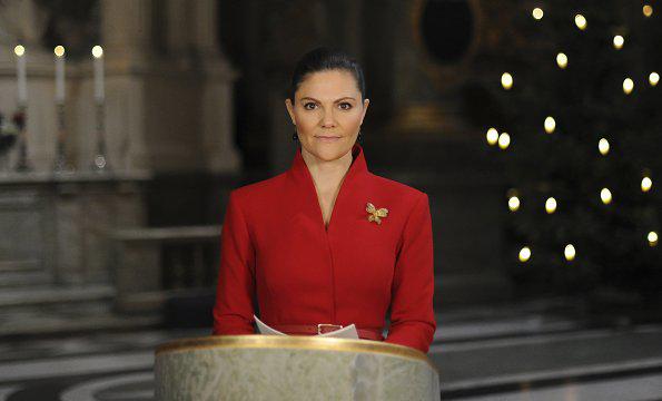 Crown Princess Victoria attended a Christmas service in the Royal Chapel