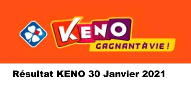 Résultat KENO 30 Janvier 2021 tirage FDJ midi et soir
