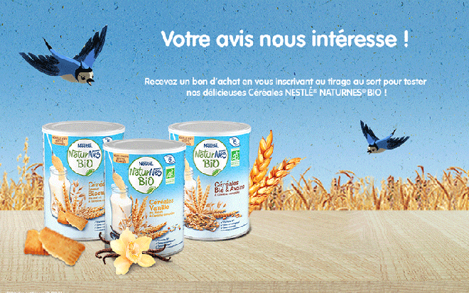 1200 produits de la gamme Naturnes Céréales Bio offerts