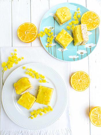 Carrés au citron bergamote & lait d’amande