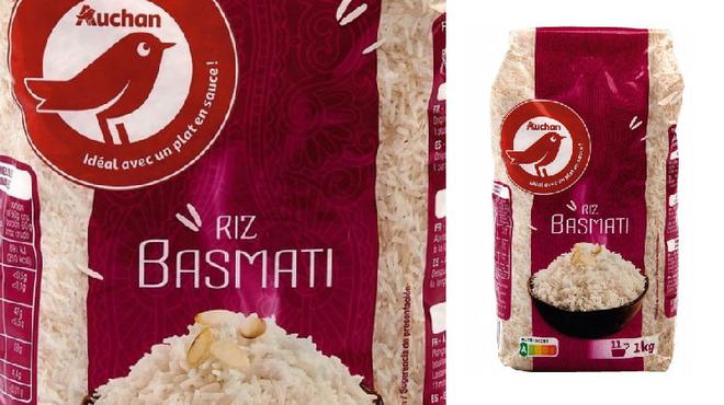 Rappel produit : Riz Basmati 1kg de marque AUCHAN