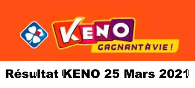 Résultat KENO 25 mars 2021 tirage FDJ midi et soir