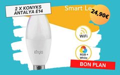 Pack de 2 ampoules connectées Konyks Antalya E14 Max Easy à 24,90€ seulement !