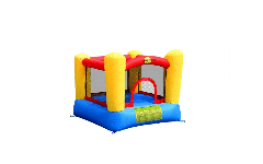 Aire de jeux gonflable Happy Hop château jaune : une structure idéale pour les petits espaces