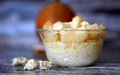 Riz au lait au gorgonzola et poires