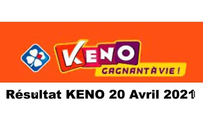 Résultat KENO 20 avril 2021 tirage FDJ midi et soir