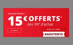 Bon Plan : Rakuten vous offre 15€ de remise dès 99€ d’achats