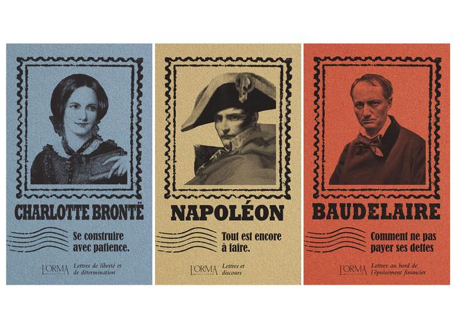 Les Plis – 3 livres à expédier par la poste : Napoléon, Charlotte Brontë, Baudelaire