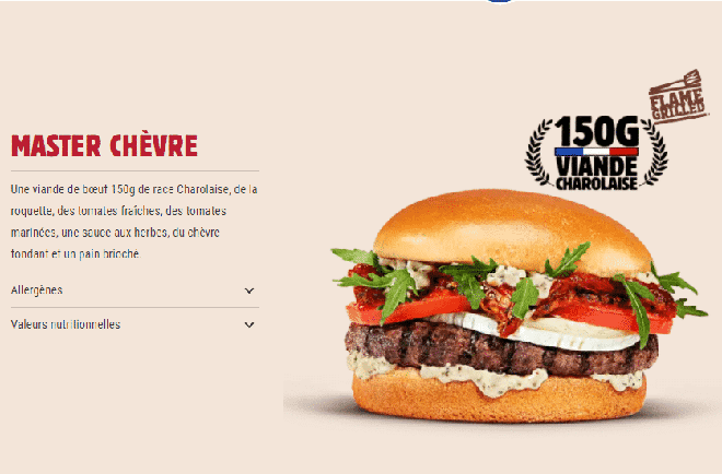 Burger King – Master Chèvre : le nouveau burger au fromage de chèvre