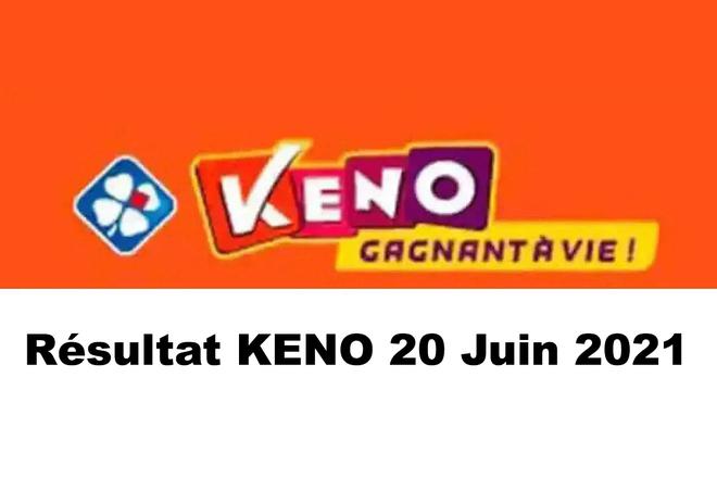 Résultat KENO 20 juin 2021 tirage FDJ du jour Midi et Soir