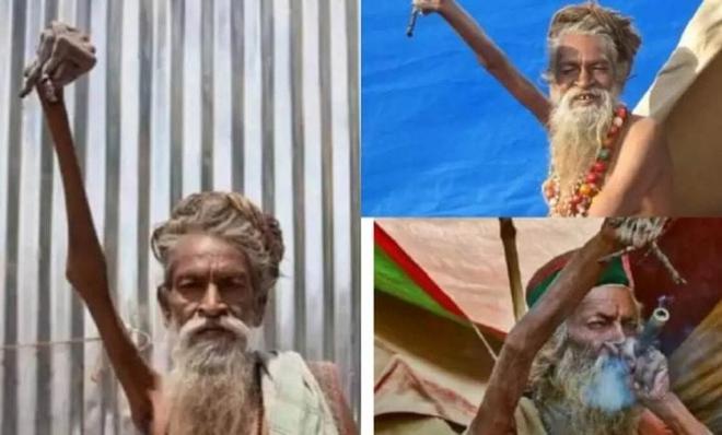 Sadhu Amar: l’homme qui a la main levée depuis 45 ans